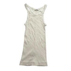 Re/Done Ribbed Tank Top in White